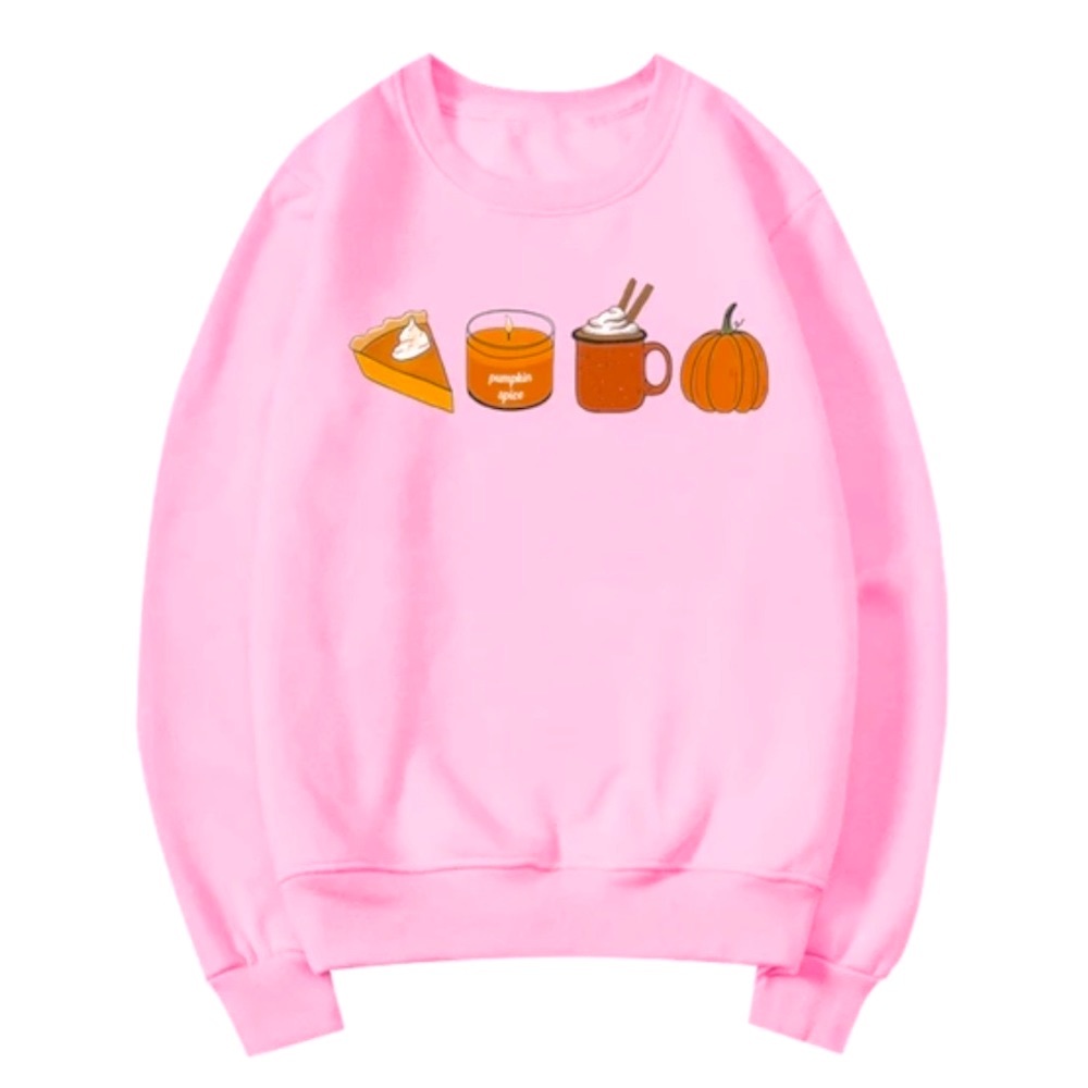Pink Fall Pumpkin Spice Latte Candle Sweatshirt